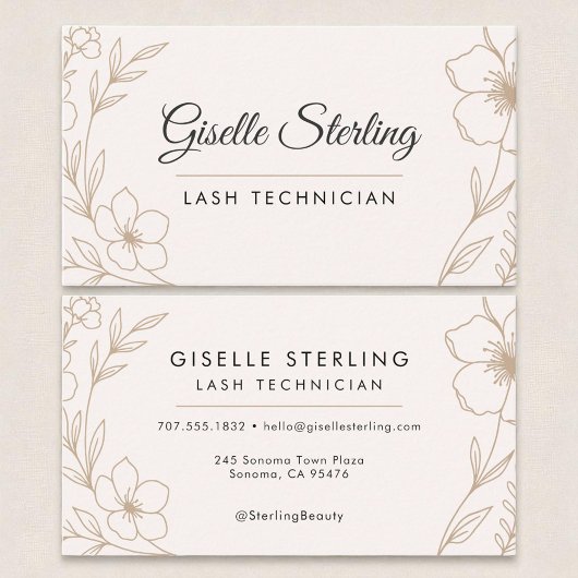 Botanisches Erröten und Schwarzes Lash Techniker S Visitenkarte