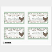 Botanisches Etikett für große Eierkarton mit Hen u Rechteckiger Aufkleber (Blatt)