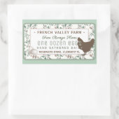 Botanisches Etikett für große Eierkarton mit Hen u Rechteckiger Aufkleber (Tasche)