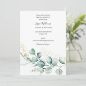 Botanisches Eukalyptus Boho Greenery Brautparty Einladung (Stehend Vorderseite)