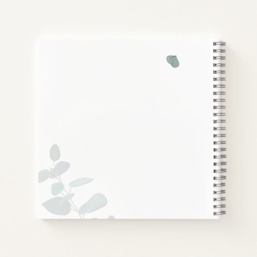 Botanisches Eukalyptus Greenerity Wedding Gästebuc Notizblock (Rückseite)