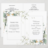 Botanisches Eukalyptus Greenery Wedding Program (Vorne/Hinten)