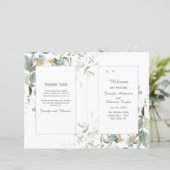 Botanisches Eukalyptus Greenery Wedding Program (Stehend Vorderseite)