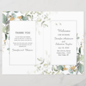 Botanisches Eukalyptus Greenery Wedding Program (Vorderseite)