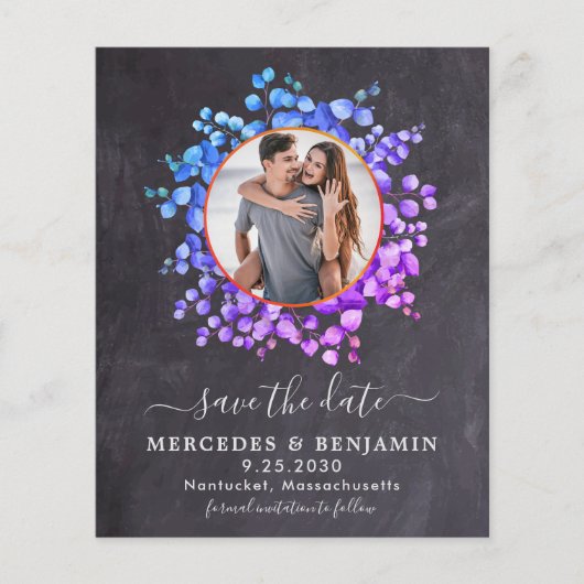 Botanisches Eukalyptus-Save the Date Foto (Vorderseite)