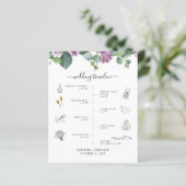 Botanisches Eukalyptus-Skript-Hochzeitsprogramm (Stehend Vorderseite)