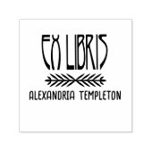 Botanisches Ex Libris Art Deco Text #3 Bibliothek Permastempel (Design)