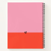 Botanisches farbiges Blumenmuster Rosa Orange Notizblock (Rückseite)