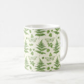 Botanisches Farn-Design Grün Gelb Kaffeetasse (VorderseiteRechts)