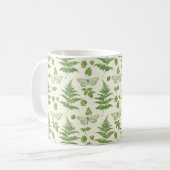 Botanisches Farn-Design Grün Gelb Kaffeetasse (Vorderseite Links)