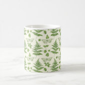 Botanisches Farn-Design Grün Gelb Kaffeetasse (Mittel)
