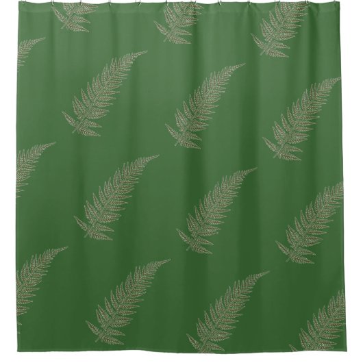 Botanisches Federblatt - Mix und passende Farbe Duschvorhang (Vorderseite)