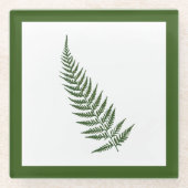 Botanisches Federblatt - Mix und passende Farbe Glasuntersetzer (Vorderseite)