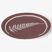 Botanisches Federblatt - Mix und passende Farbe Pappteller (Schrägansicht)