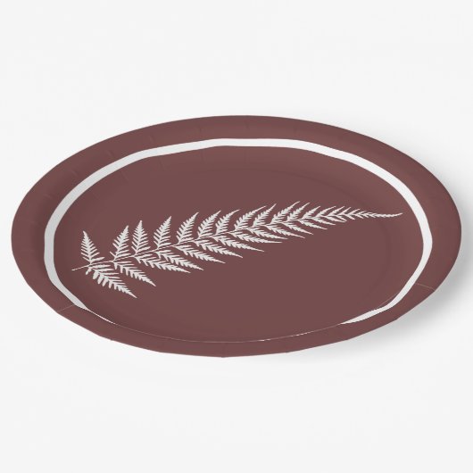 Botanisches Federblatt - Mix und passende Farbe Pappteller (Schrägansicht)