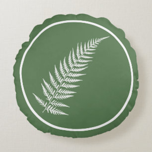Botanisches Federblatt - Mix und passende Farbe Rundes Kissen