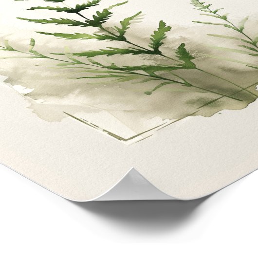 Botanisches Fern Leaf Elegant Poster (Ecke)