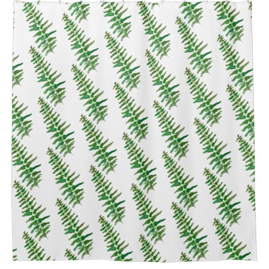 Botanisches Fern Leaf Muster Duschvorhang (Vorderseite)