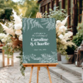 Botanisches Fern Woodland Hochzeit Begrüßungszeich Poster