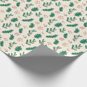 Botanisches Festmuster mit Blätter und Berries Geschenkpapier (Ecke)