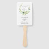 Botanisches Feuerwerk-Hochzeitsprogramm für Grünfo Fächer (Vorderseite)