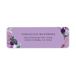 Botanisches Flora Elegante Lila Rücksendeadresse