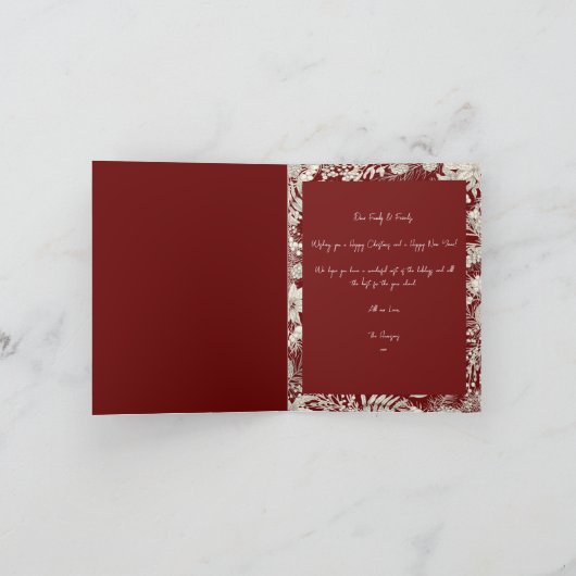 Botanisches Floral 1 Foto Frohe Weihnachten (Innenseite)