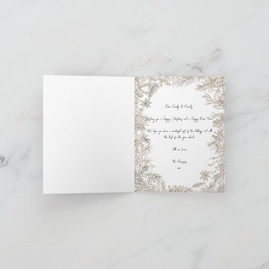 Botanisches Floral 1 Foto Rot Frohe Weihnachten (Innenseite)