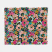 Botanisches Floral  Fleecedecke (Vorderseite (Horizontal))
