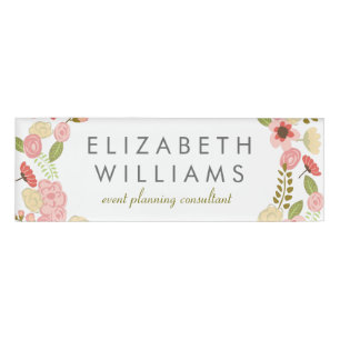 Botanisches Floral Namenschild