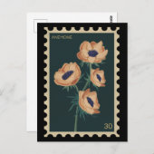 Botanisches florales Anemon - Winde Postkarte (Vorne/Hinten)