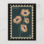 Botanisches florales Anemon - Winde Postkarte (Vorderseite)