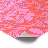 Botanisches florales Boho Art Design in Rosa und R Poster (Ecke)