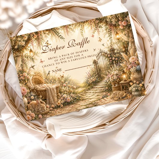 Botanisches Florales Boho-Windel-Raffle Begleitkarte
