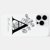 Botanisches florales Monogramm Buchstabe A Name Case-Mate iPhone Hülle (Rückseite (Horizontal))