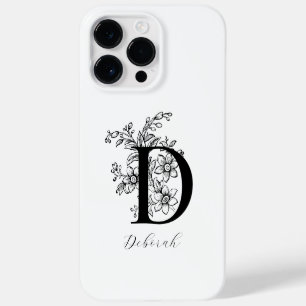 Botanisches florales Monogramm Buchstabe D Name Case-Mate iPhone 14 Pro Max Hülle