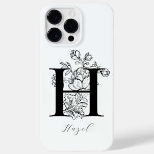 Botanisches florales Monogramm Buchstabe H Name Case-Mate iPhone 14 Pro Max Hülle