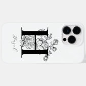 Botanisches florales Monogramm Buchstaben H Name Case-Mate iPhone Hülle (Rückseite (Horizontal))