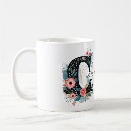 Botanisches florales Monogramm Letter C personalis Kaffeetasse