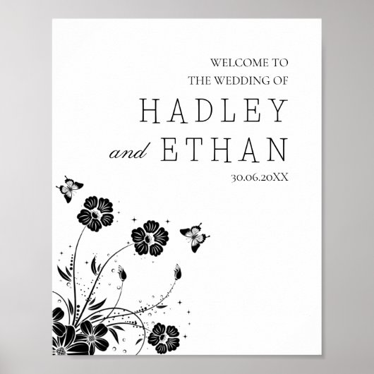 Botanisches florales neutrales Minimal-Poster Poster (Vorne)