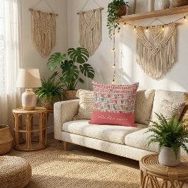 Botanisches florales rustikales Boho-Muster Kissen