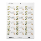 Botanisches florales Rustikales White Wedding Retu Adressaufkleber (Vorne)