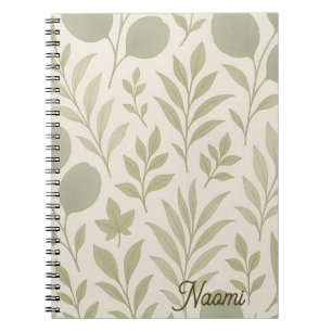 Botanisches Flow Nahtloses Muster Luxus-Yoga Notizblock