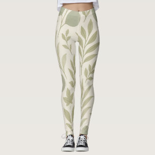 Botanisches Flow-Nahtlosmuster   Luxus-Yoga  Leggings