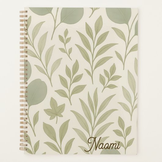 Botanisches Flow-Nahtlosmuster | Luxus-Yoga Planer (Vorderseite)