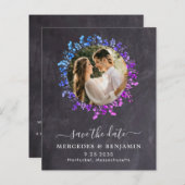 Botanisches Foliage-Foto QR Save the Date (Vorne/Hinten)