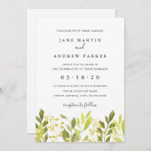 Botanisches Foliage Grüne Hochzeit Einladung (Vorne/Hinten)