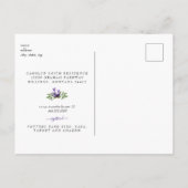 Botanisches Foliage Lavendel Kinderdusche Einladun Einladungspostkarte (Rückseite)