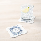 Botanisches Foliage Script Navy Blue Save the Date Untersetzer (Vor Ort)