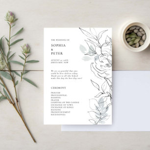 Botanisches Foliage Sketch-Zeremonie-Programm